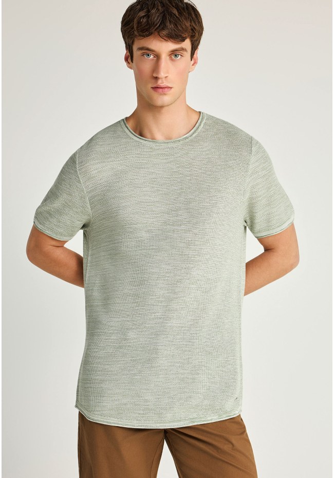 Regular fit garment dyed πλεκτή μπλούζα