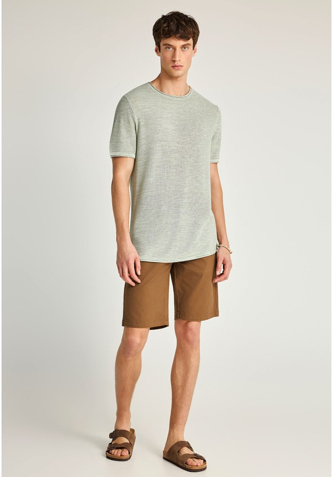 Regular fit garment dyed πλεκτή μπλούζα