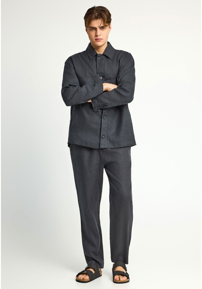 Ανδρικό comfort fit λινό chino παντελόνι