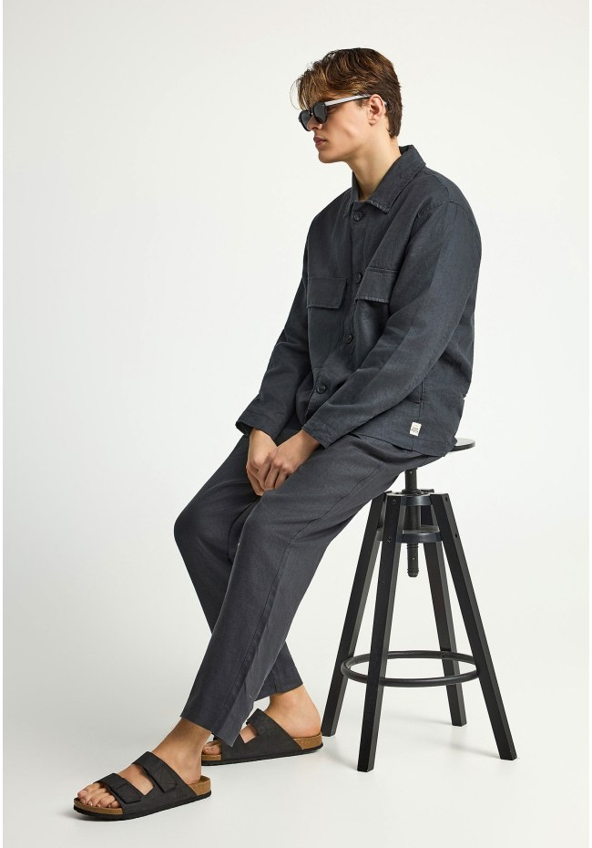 Ανδρικό comfort fit λινό chino παντελόνι