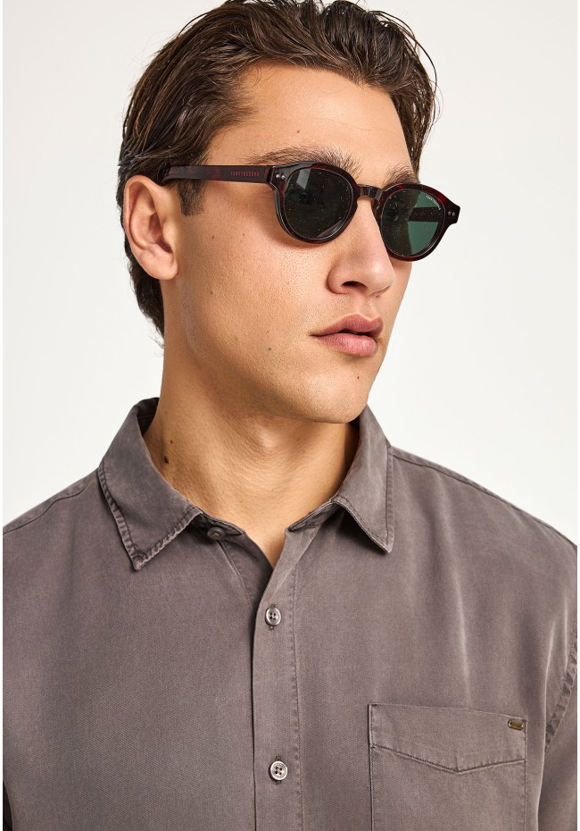 Men's lyocell shirt with chest pocket