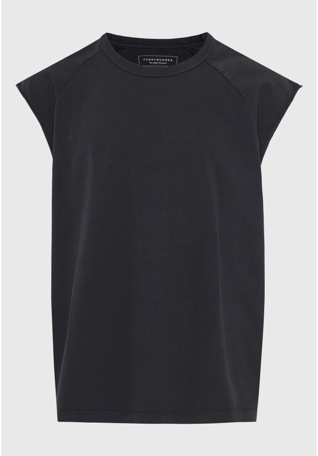 Ανδρικό βαμβακερό oversized αμάνικο t-shirt