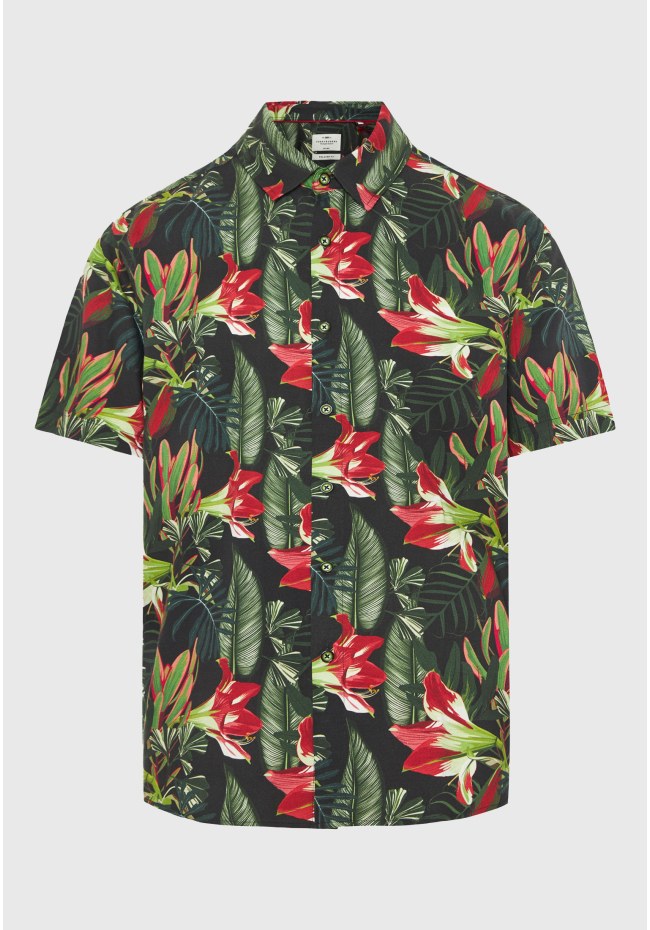 Ανδρικό κοντομάνικο πουκάμισο με τύπωμα