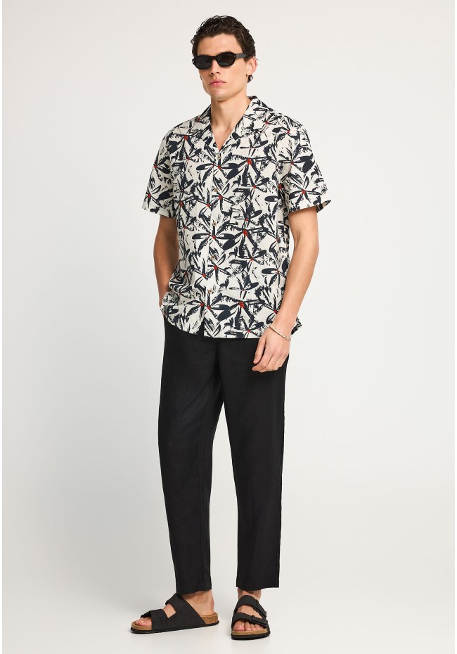 Ανδρικό comfort fit λινό chino παντελόνι