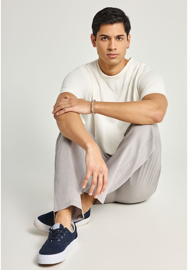 Ανδρικό comfort fit λινό chino παντελόνι