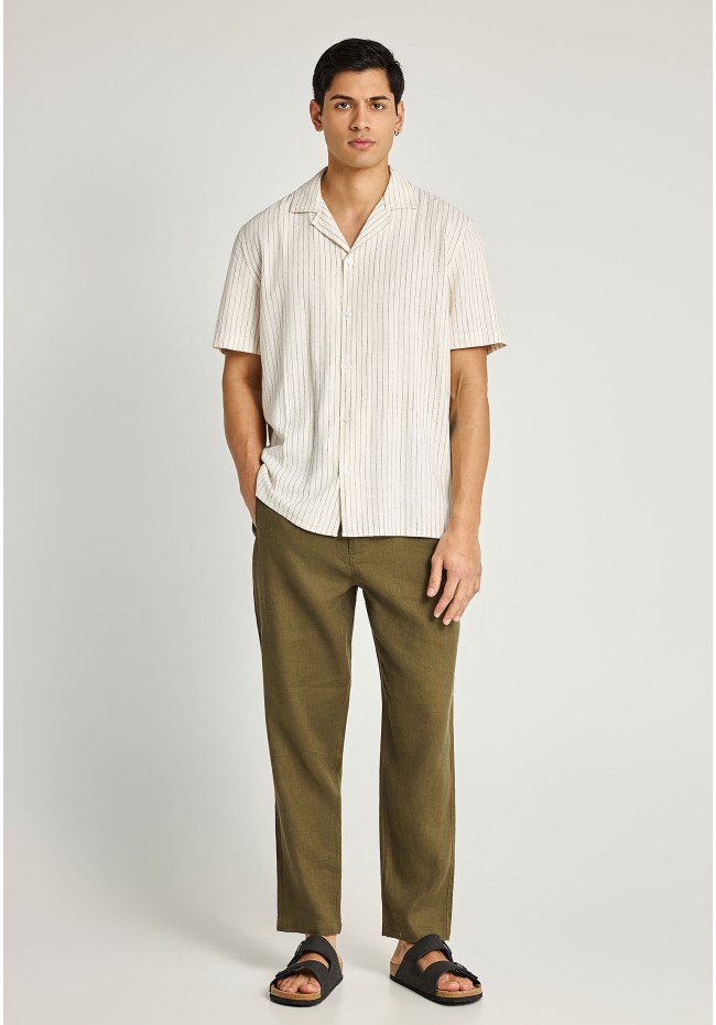 Ανδρικό comfort fit λινό chino παντελόνι