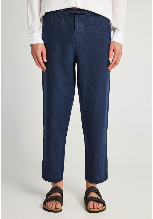 Ανδρικό comfort fit λινό chino παντελόνι