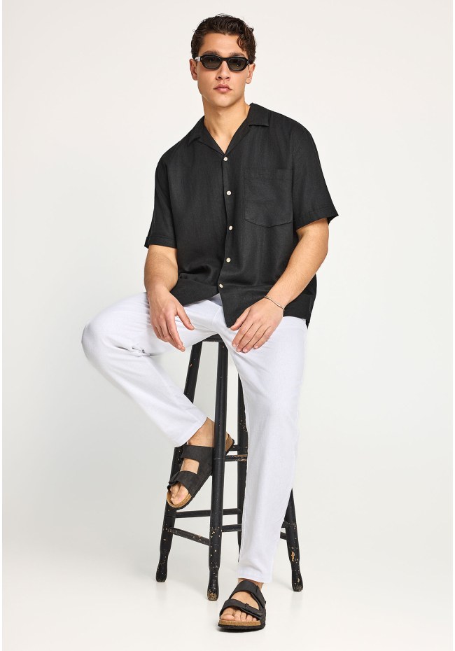 Ανδρικό comfort fit λινό chino παντελόνι