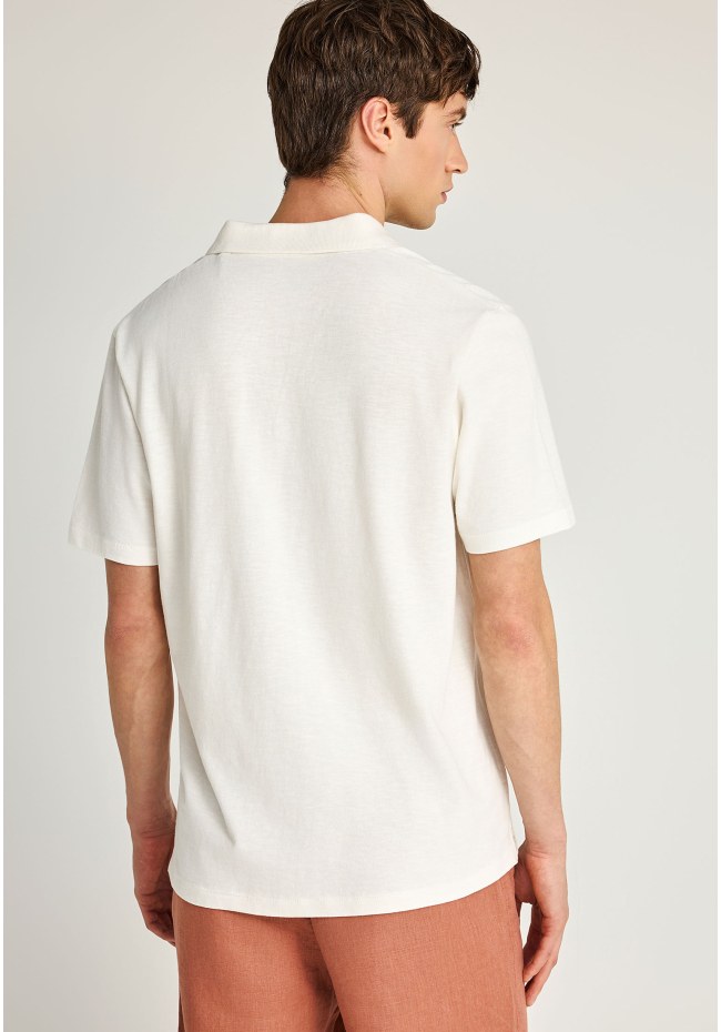 Ανδρική μονόχρωμη μπλούζα polo relaxed fit