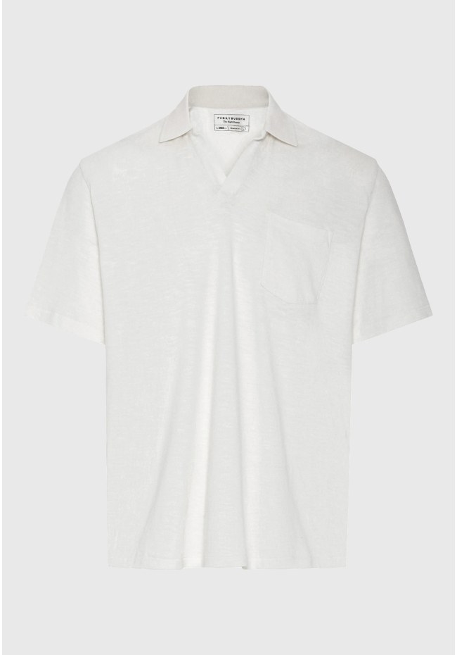 Ανδρική μονόχρωμη μπλούζα polo relaxed fit