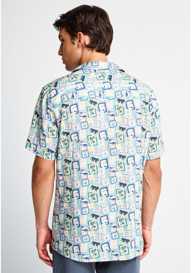 Men's relaxed short-sleeve linen shirt