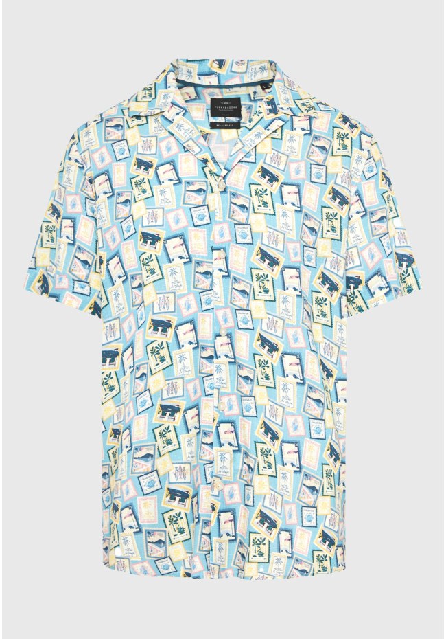 Men's relaxed short-sleeve linen shirt