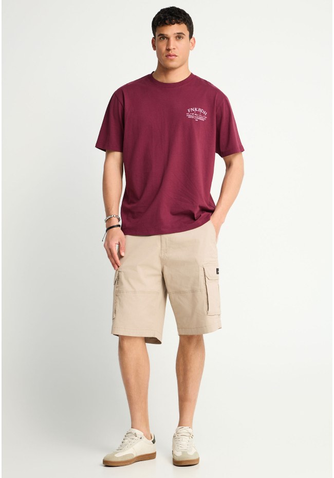 Ανδρικό relaxed t-shirt με τύπωμα στην πλάτη