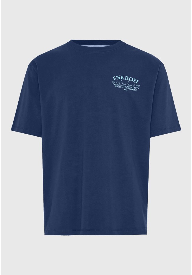 Ανδρικό relaxed t-shirt με τύπωμα στην πλάτη