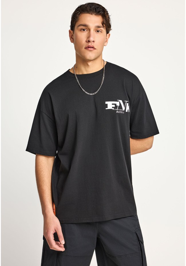 Ανδρικό oversized t-shirt με τύπωμα στην πλάτη