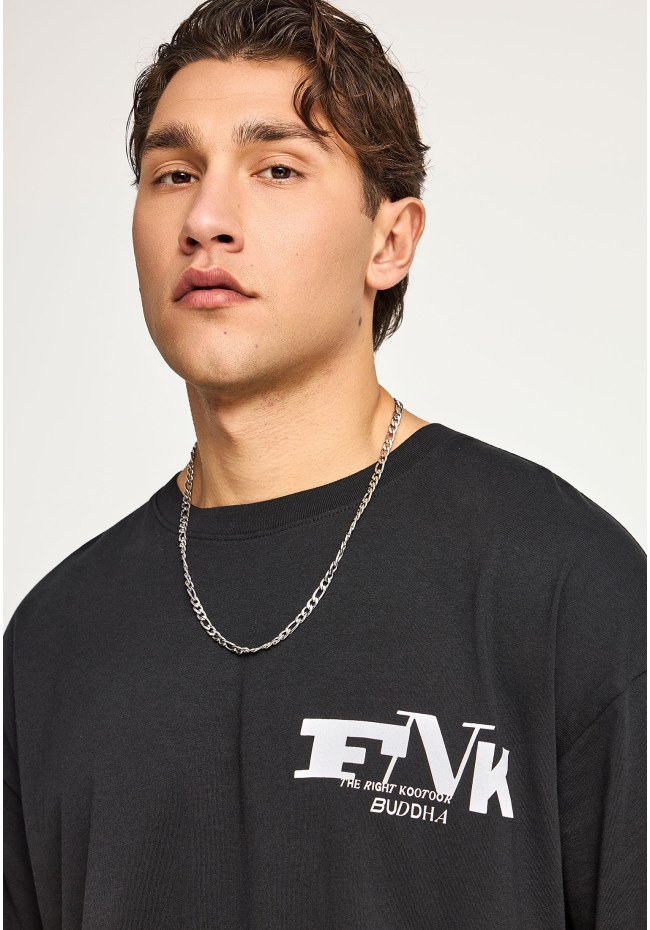 Ανδρικό oversized t-shirt με τύπωμα στην πλάτη