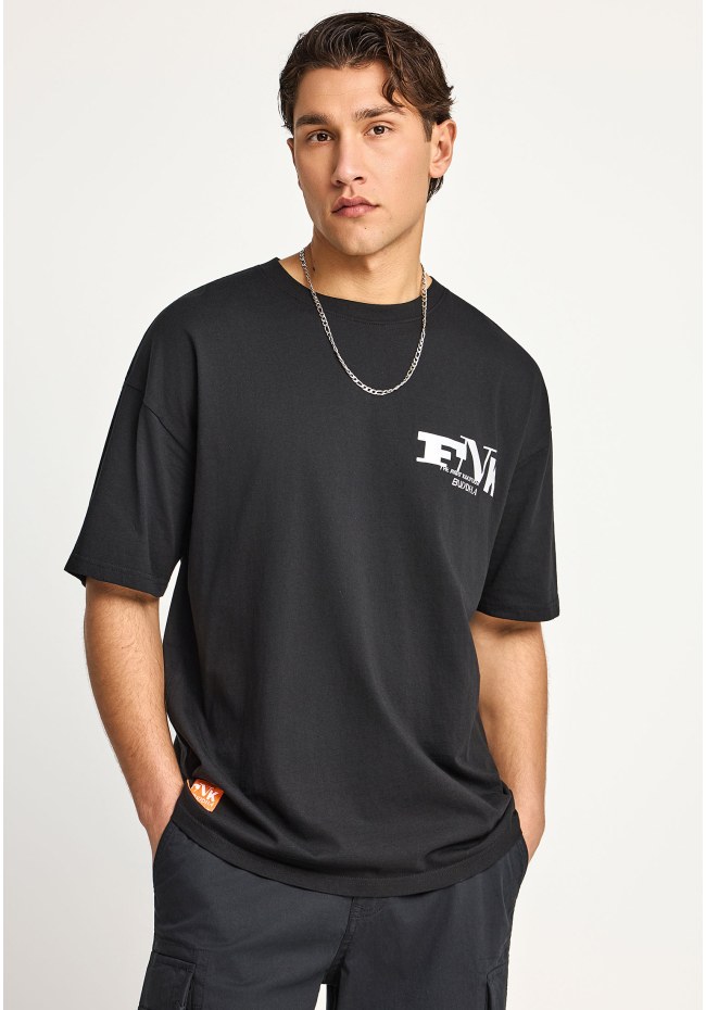 Ανδρικό oversized t-shirt με τύπωμα στην πλάτη