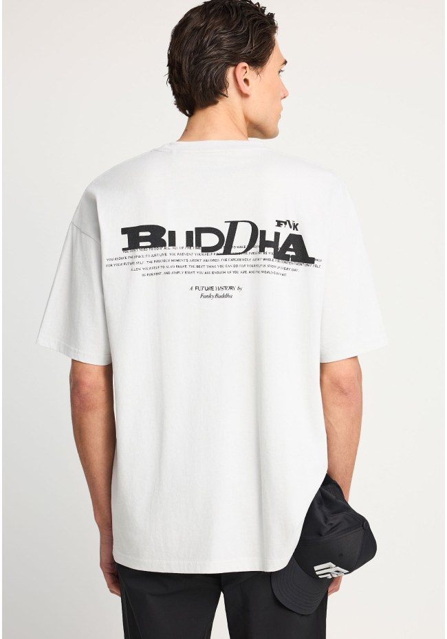 Ανδρικό oversized t-shirt με τύπωμα στην πλάτη