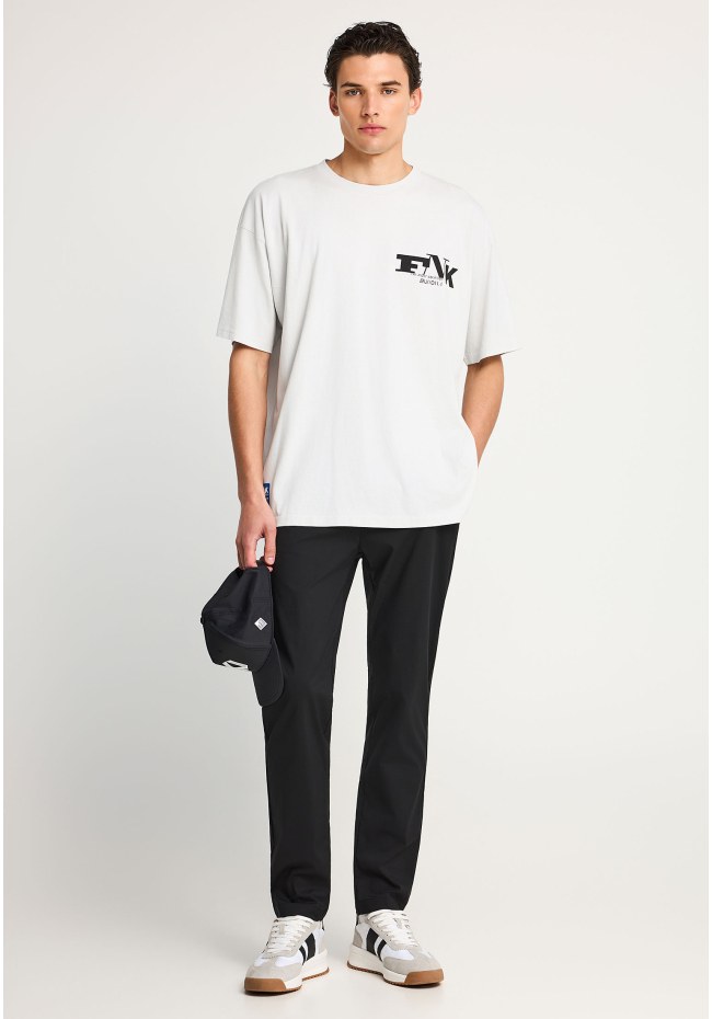 Ανδρικό oversized t-shirt με τύπωμα στην πλάτη