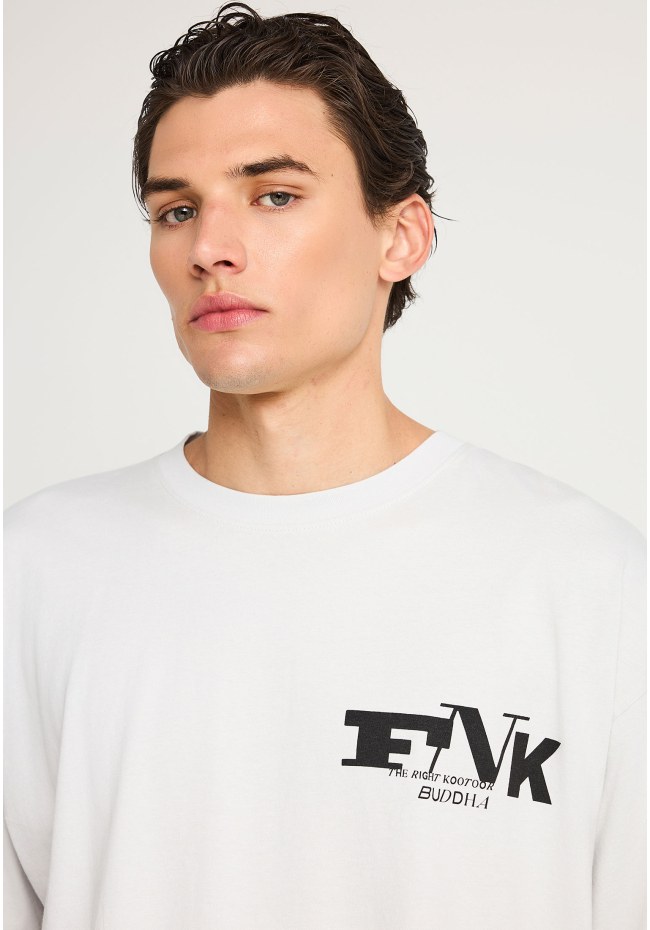 Ανδρικό oversized t-shirt με τύπωμα στην πλάτη