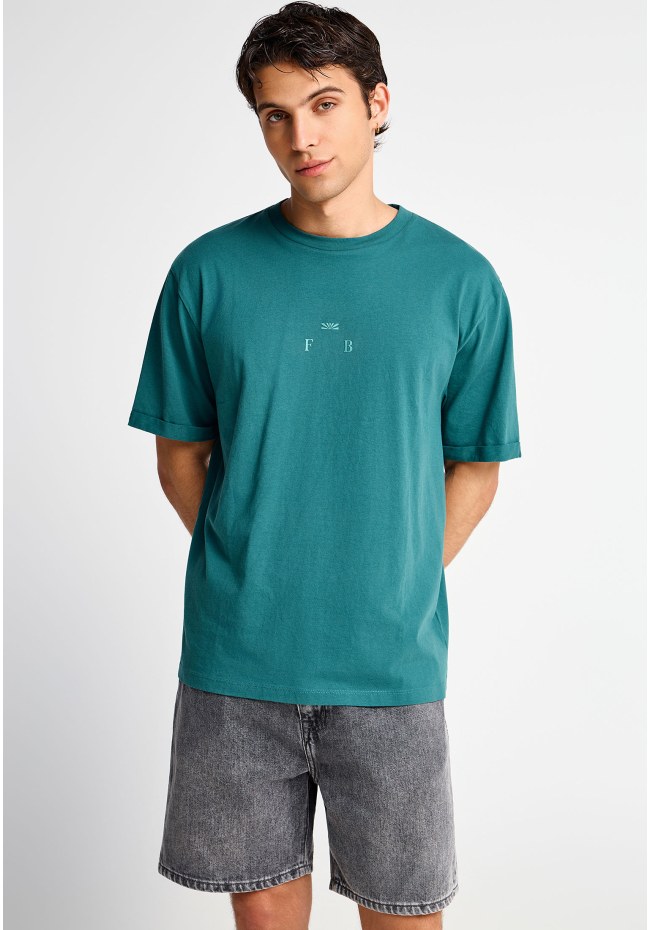 Ανδρικό relaxed t-shirt με τύπωμα στην πλάτη