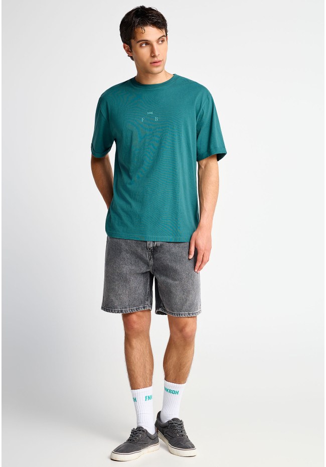 Ανδρικό relaxed t-shirt με τύπωμα στην πλάτη