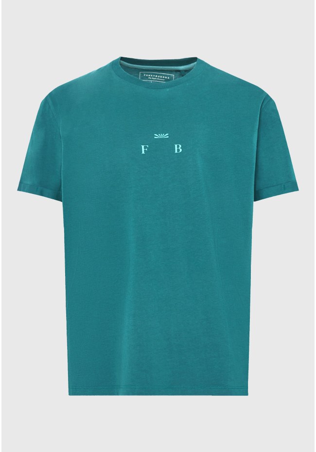 Ανδρικό relaxed t-shirt με τύπωμα στην πλάτη