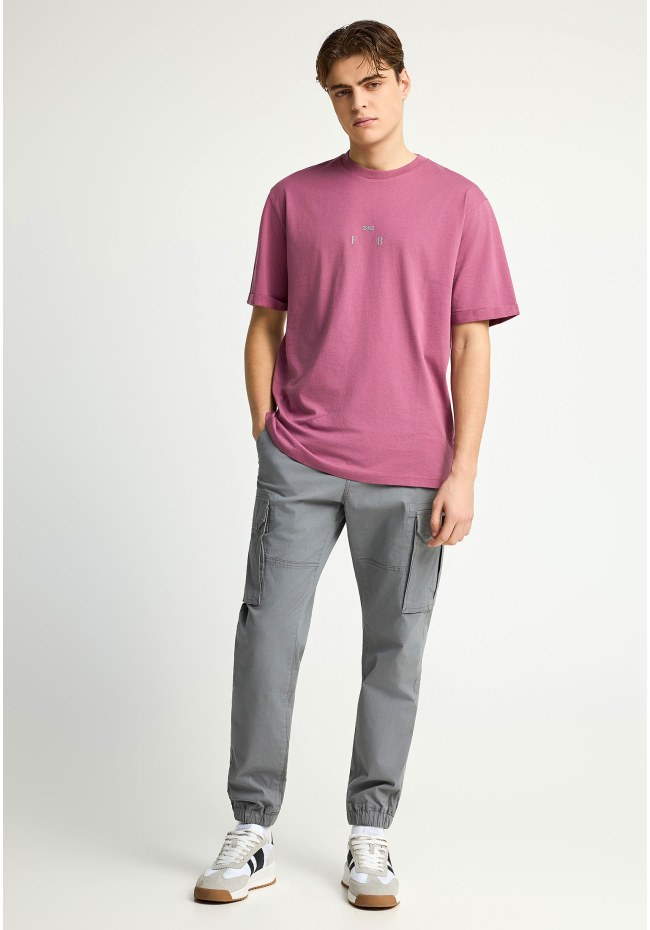 Ανδρικό relaxed t-shirt με τύπωμα στην πλάτη