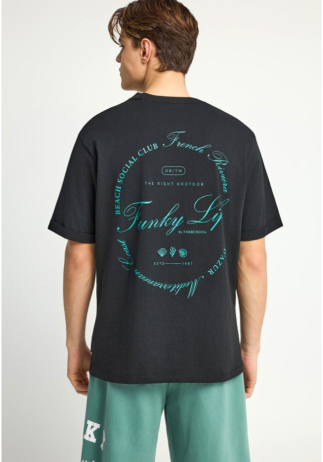 Ανδρικό βαμβακερό relaxed t-shirt με τύπωμα