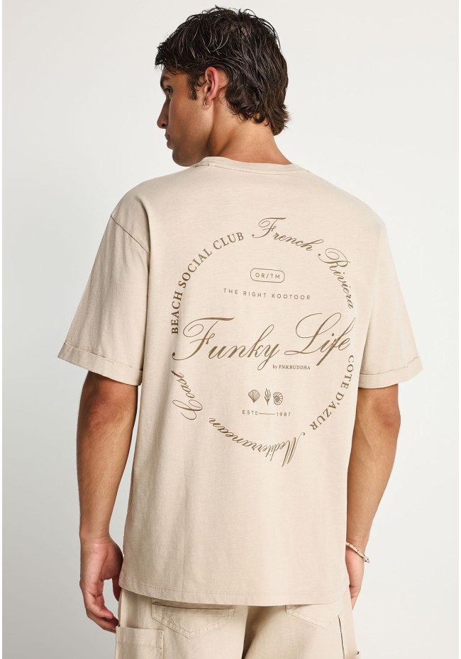 Ανδρικό βαμβακερό relaxed t-shirt με τύπωμα