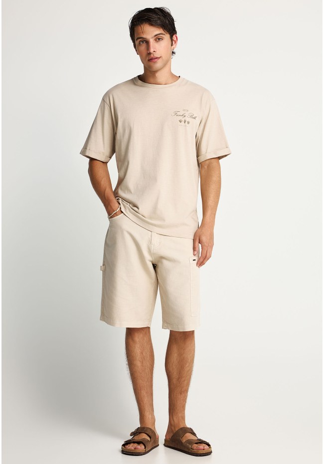 Ανδρικό βαμβακερό relaxed t-shirt με τύπωμα