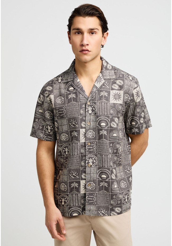 Ανδρικό relaxed Lyocell blend πουκάμισο