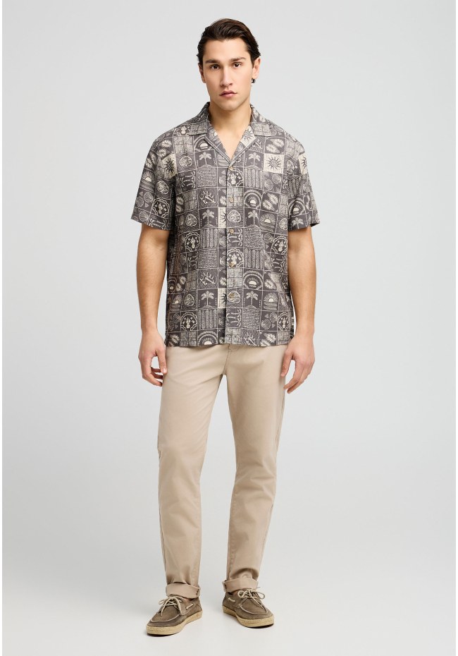 Ανδρικό relaxed Lyocell blend πουκάμισο