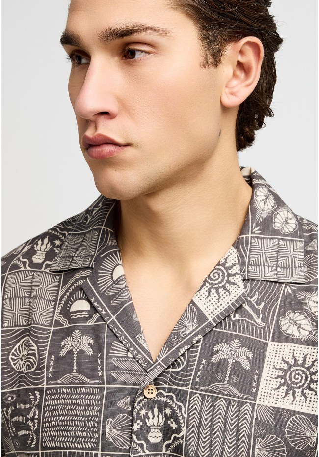 Ανδρικό relaxed Lyocell blend πουκάμισο