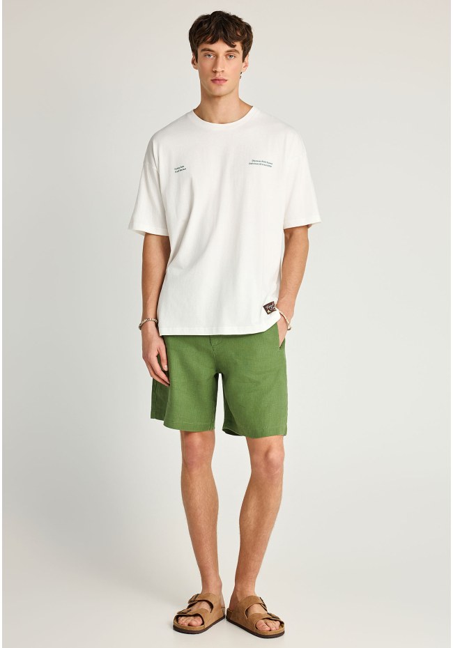 Ανδρικό βαμβακερό oversized t-shirt με τύπωμα