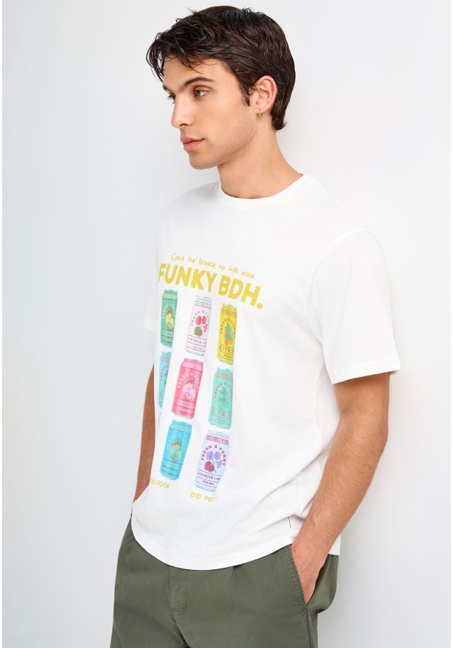 Ανδρικό βαμβακερό t-shirt με τύπωμα