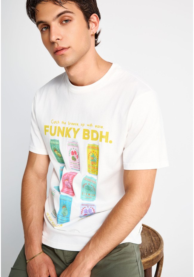 Ανδρικό βαμβακερό t-shirt με τύπωμα