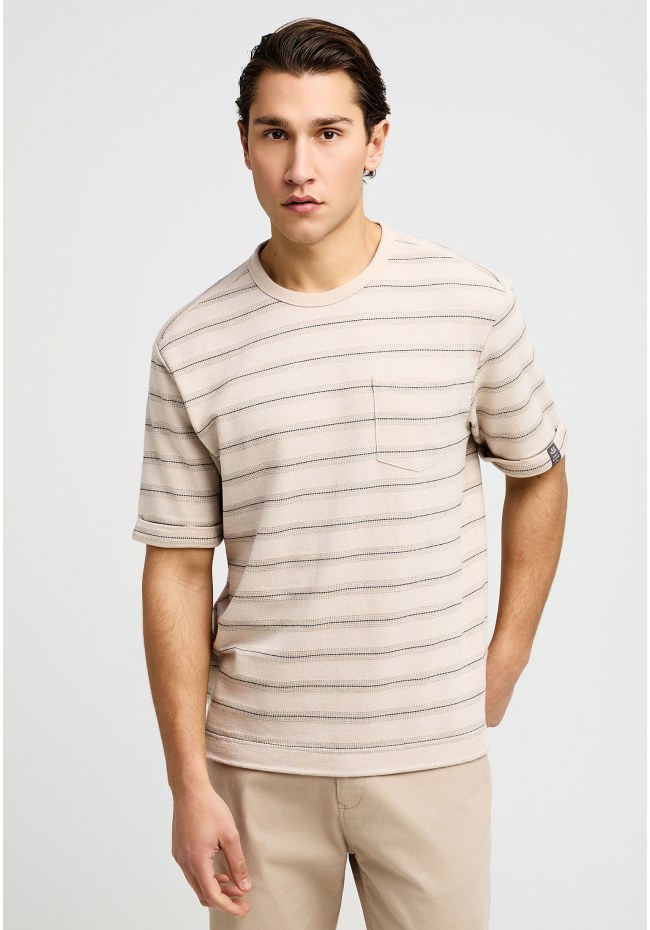 Ανδρικό ριγέ relaxed t-shirt