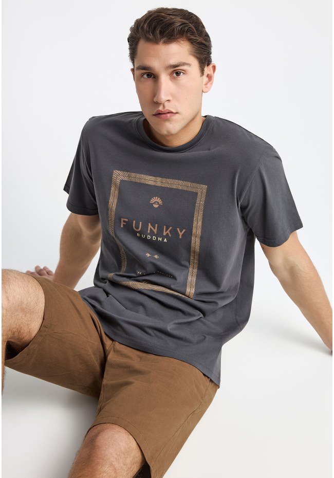 Ανδρικό βαμβακερό t-shirt με τύπωμα