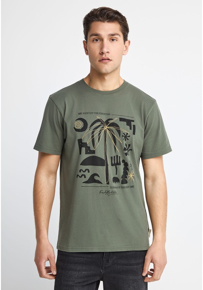Ανδρικό t-shirt με τύπωμα στην πλάτη