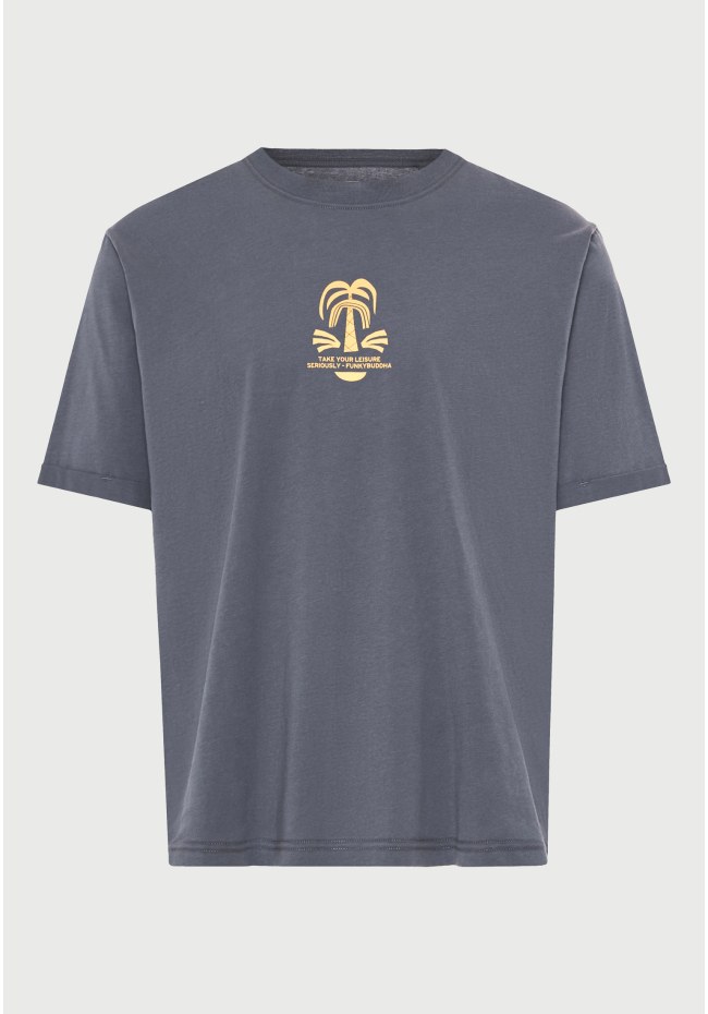 Ανδρικό relaxed t-shirt με τύπωμα στην πλάτη