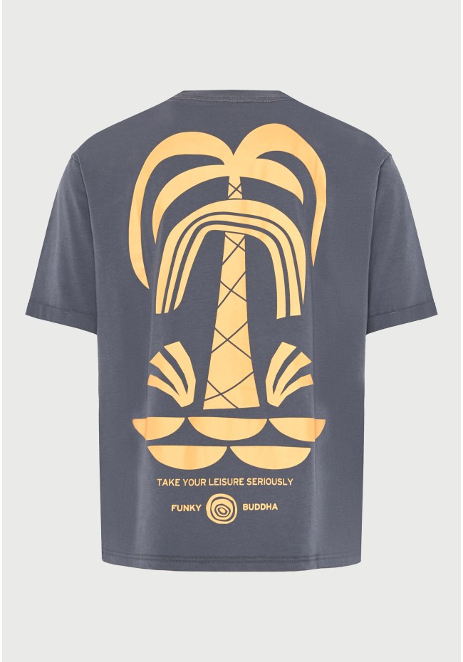 Ανδρικό relaxed t-shirt με τύπωμα στην πλάτη