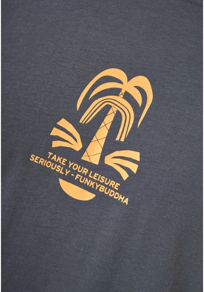 Ανδρικό relaxed t-shirt με τύπωμα στην πλάτη