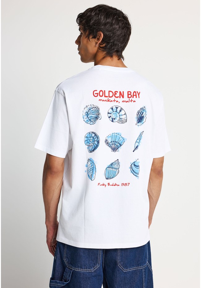 Ανδρικό relaxed t-shirt με τύπωμα στην πλάτη