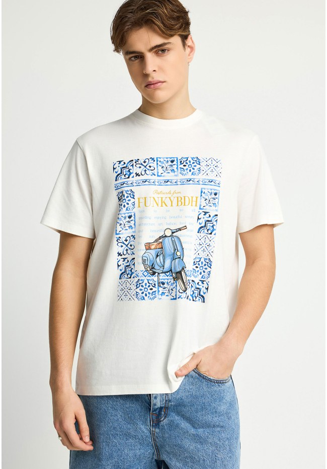 Ανδρικό βαμβακερό t-shirt με τύπωμα