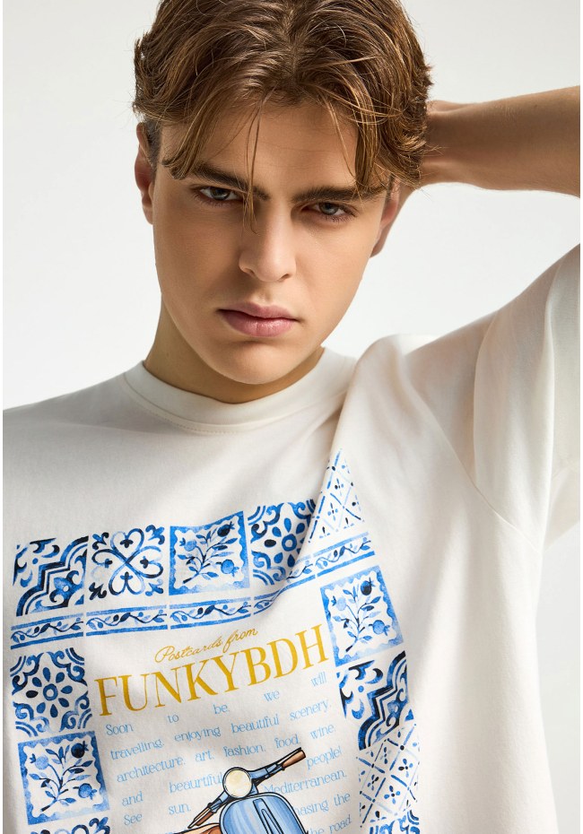 Ανδρικό βαμβακερό t-shirt με τύπωμα
