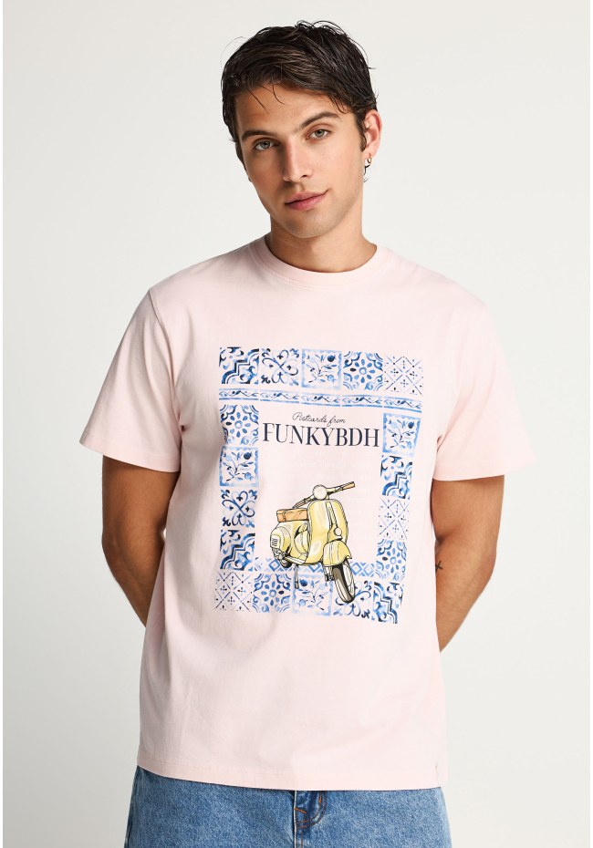 Ανδρικό βαμβακερό t-shirt με τύπωμα