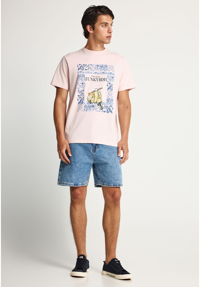 Ανδρικό βαμβακερό t-shirt με τύπωμα