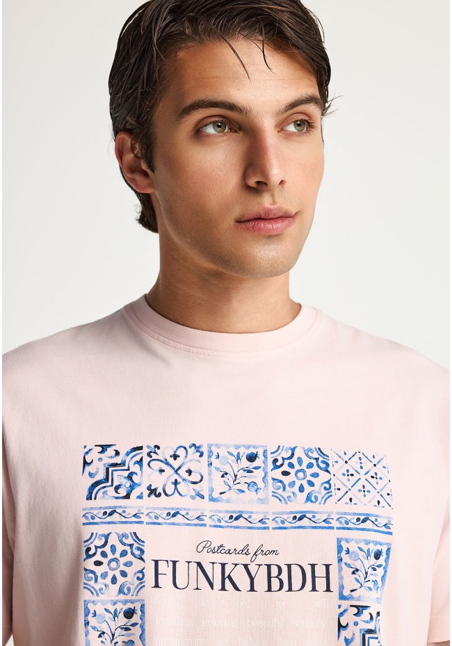 Ανδρικό βαμβακερό t-shirt με τύπωμα
