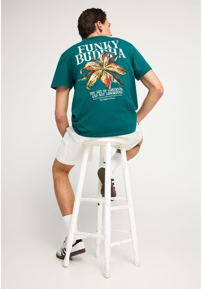 Men's cotton t-shirt with print on the back